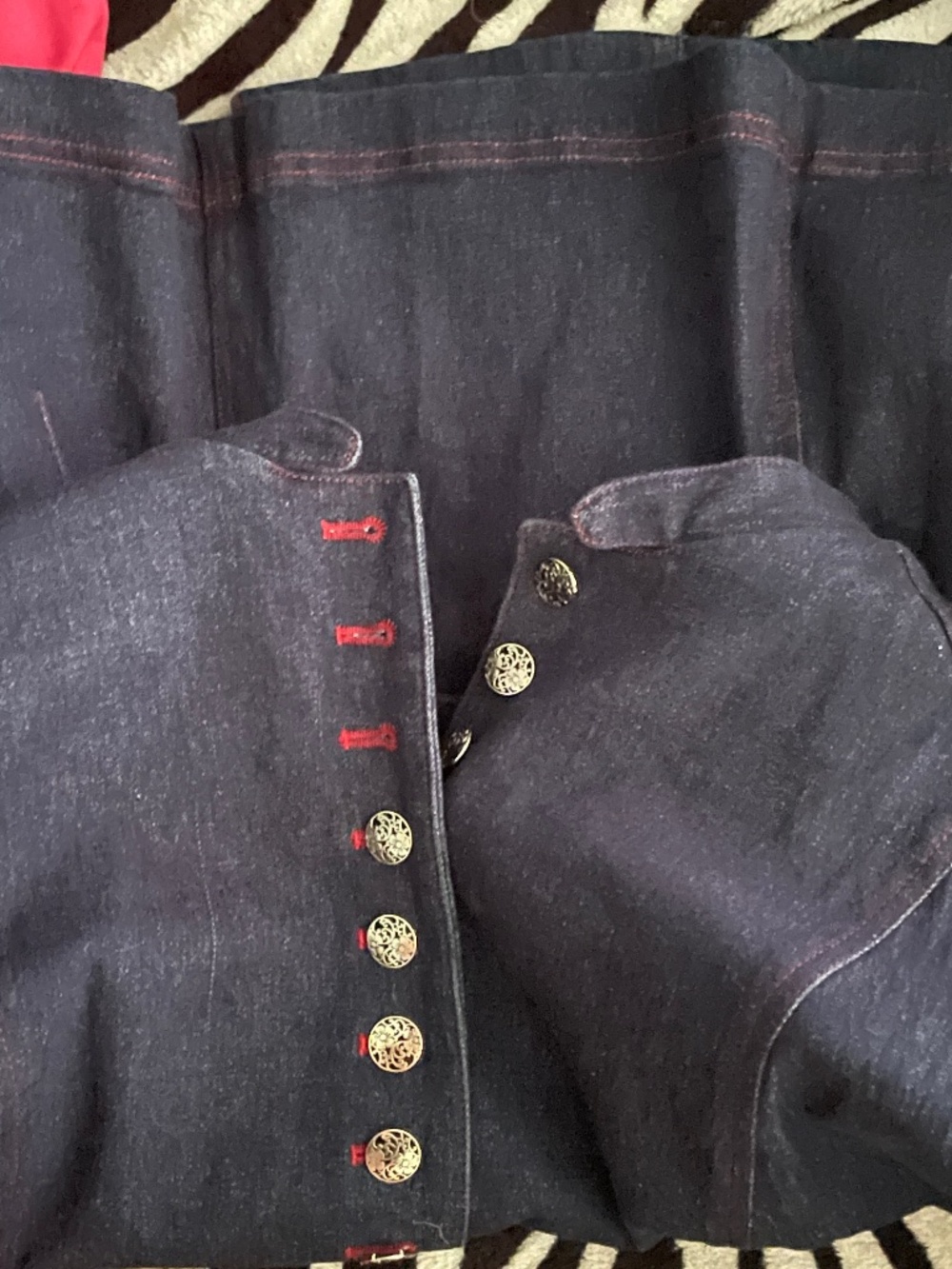 NWT Vintage Norm Thompson Military Style Denim Button Up Jacket SZ 16 - Picture 3 of 6